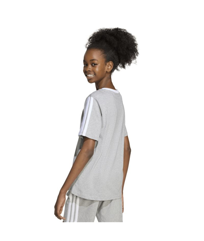 T-shirt adidas Jg 3 Stripes Bf Fille marron/blanc