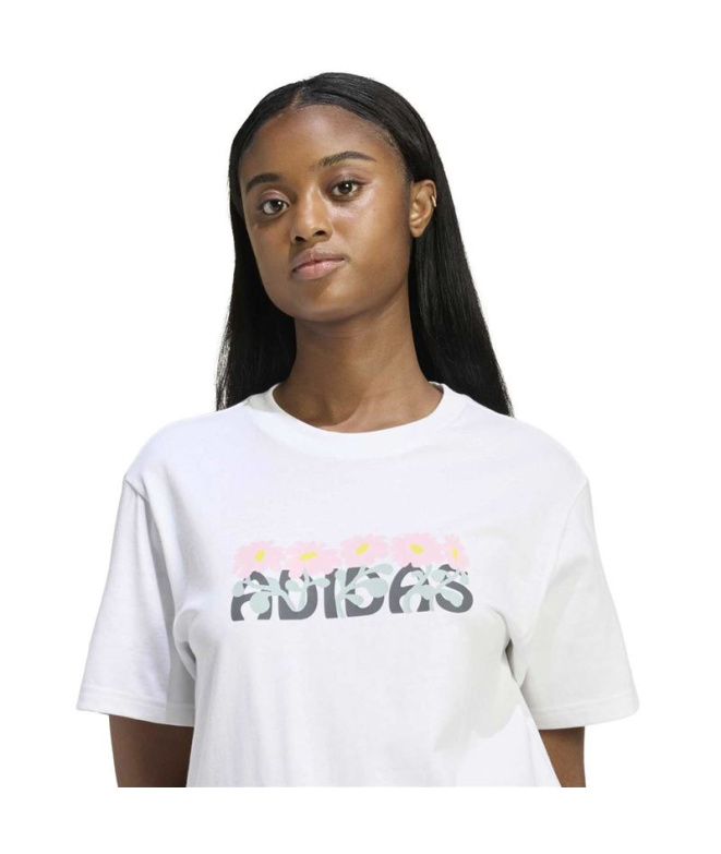 Camiseta branca Mulher adidas Soft Side