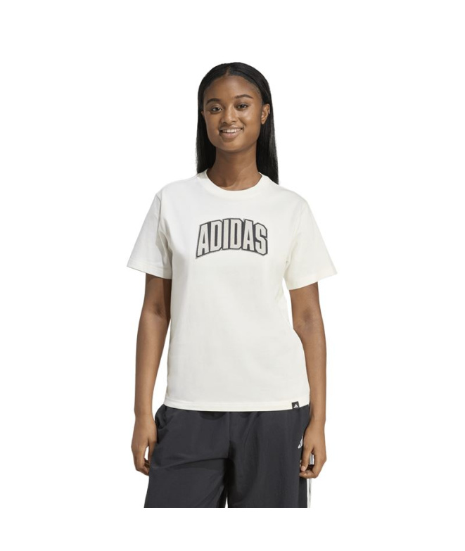Camiseta Mulher adidas College branca