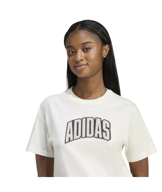 Camiseta Mulher adidas College branca