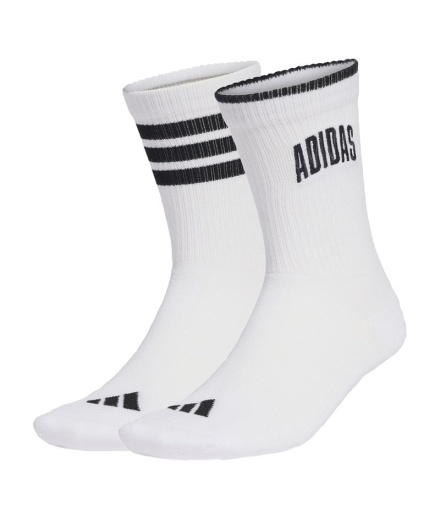 Meias Adidas Stadium 2P Brancas/Pretas/Pretas