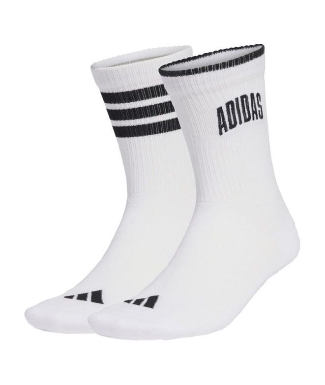 Meias Adidas Stadium 2P Brancas/Pretas/Pretas
