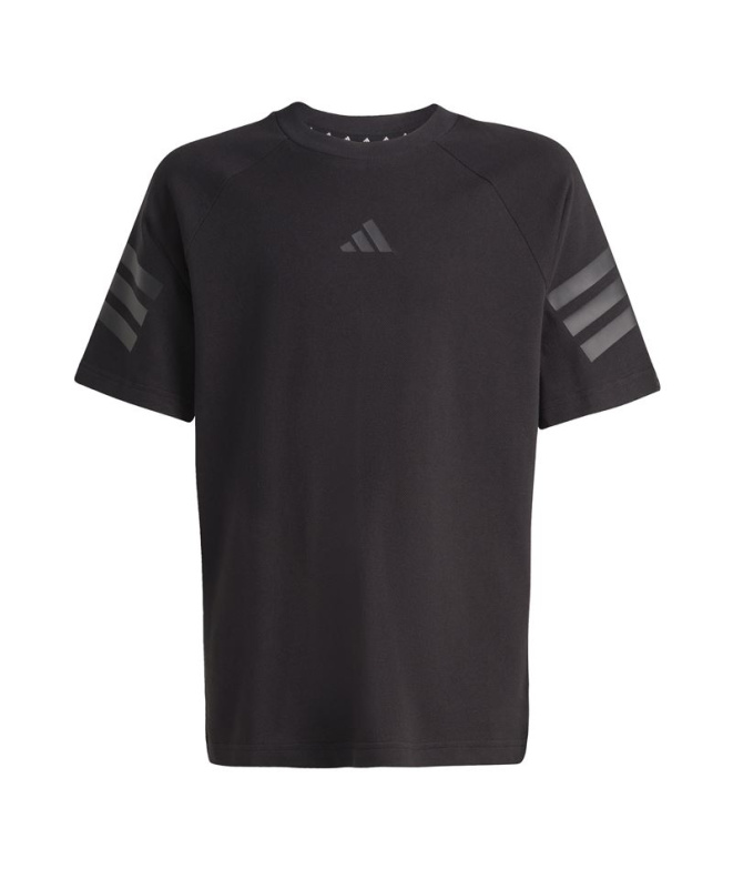 Camiseta adidas Fi 3Stripes Infantil Negro/Negro