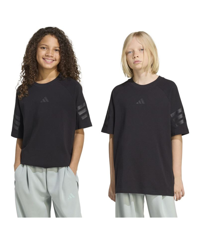 Camiseta Infantil adidas Fi 3 Stripes preta/preta