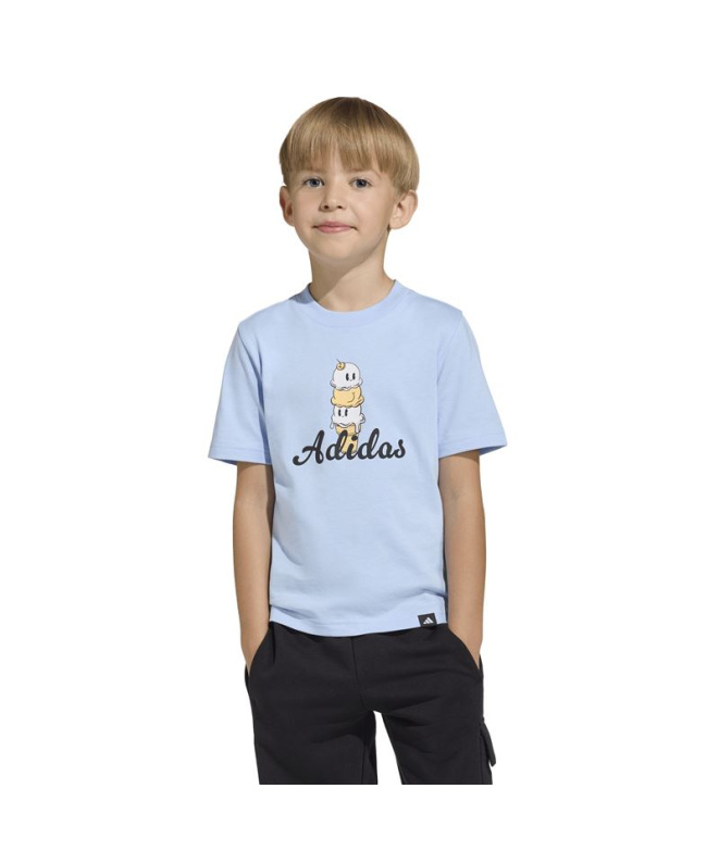 T-shirt bleu adidas Lk Food Enfant