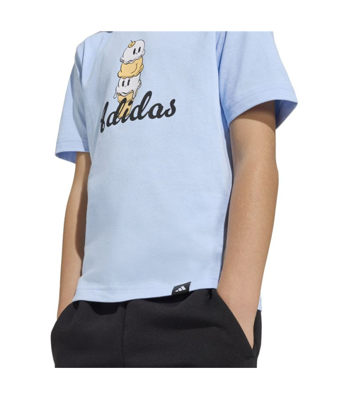 T-shirt bleu adidas Lk Food Enfant