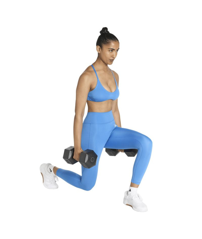 Malhas Fitness Mulher adidas Opt Pow Ess 7/8 azuis