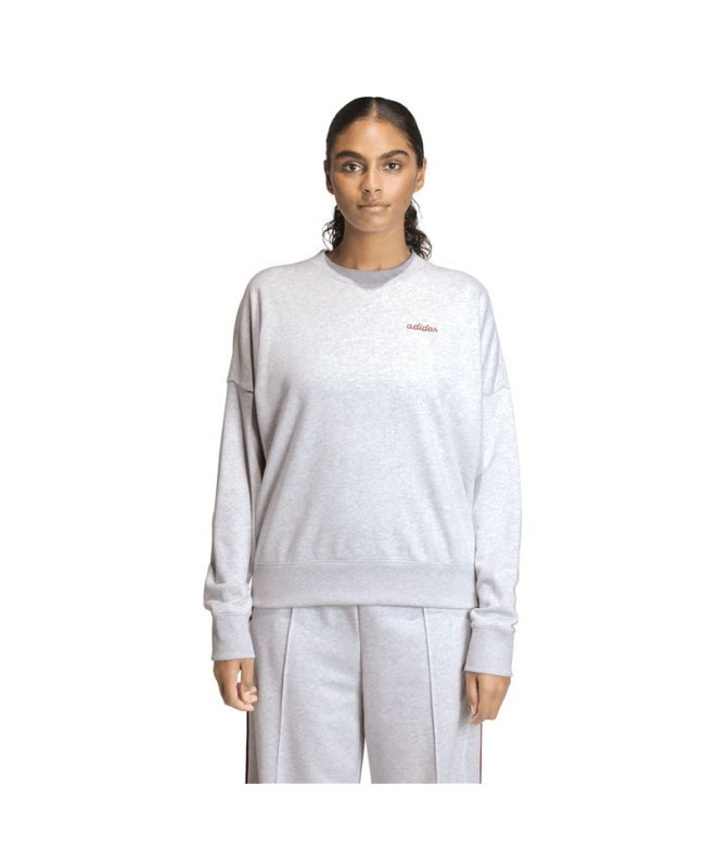 Sweat Femme adidas CP CRW Gris clair/Bordeaux