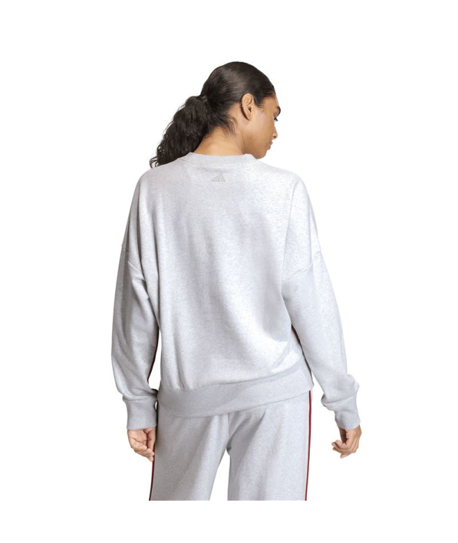 Moletom Mulher adidas CP CRW cinza claro/bordô