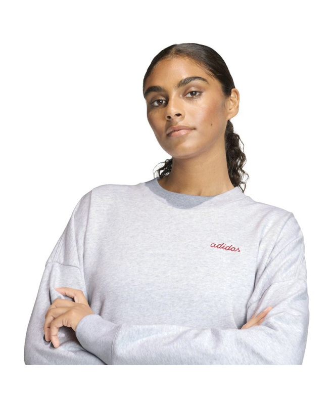 Sweat Femme adidas CP CRW Gris clair/Bordeaux