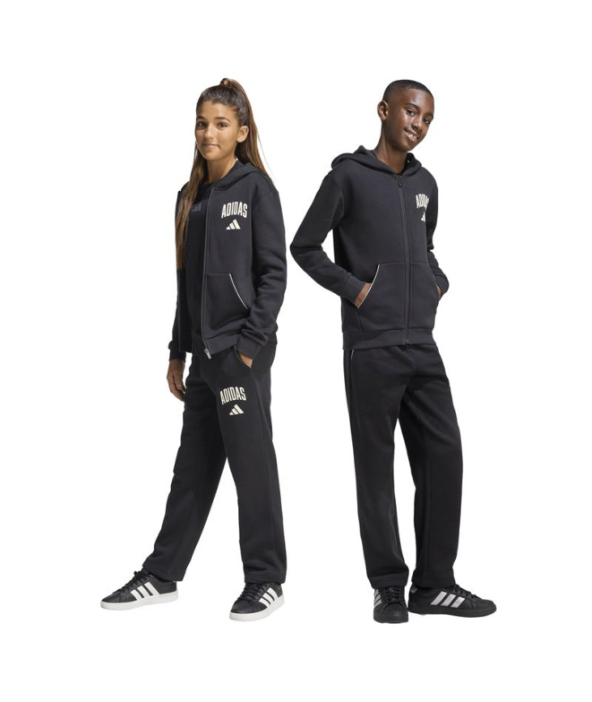 Pantalons Enfant adidas Clgt Fl Noir/Blanc