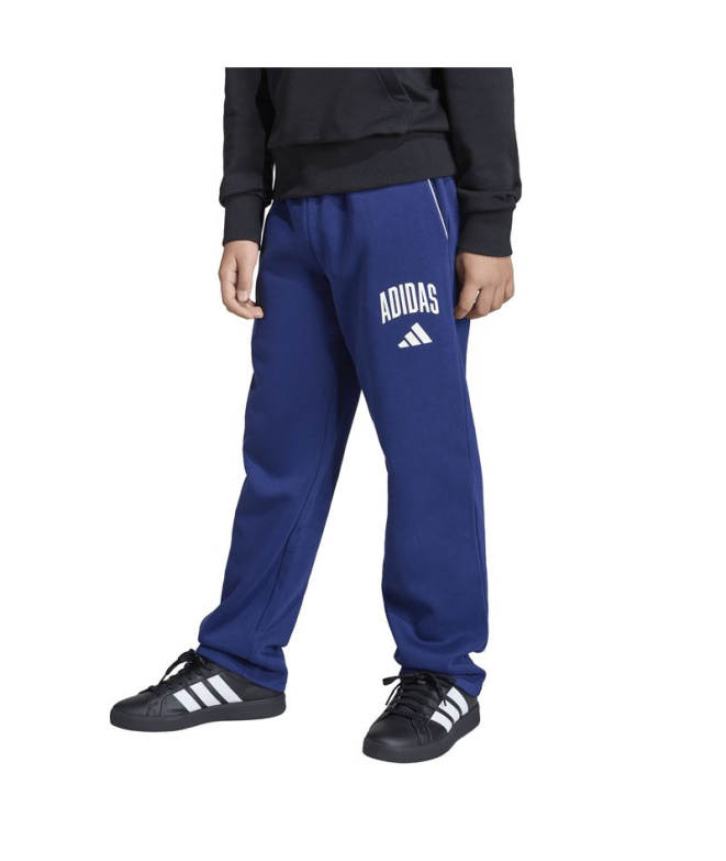 Pantalons Enfant adidas Clgt Fl bleu foncé/blanc