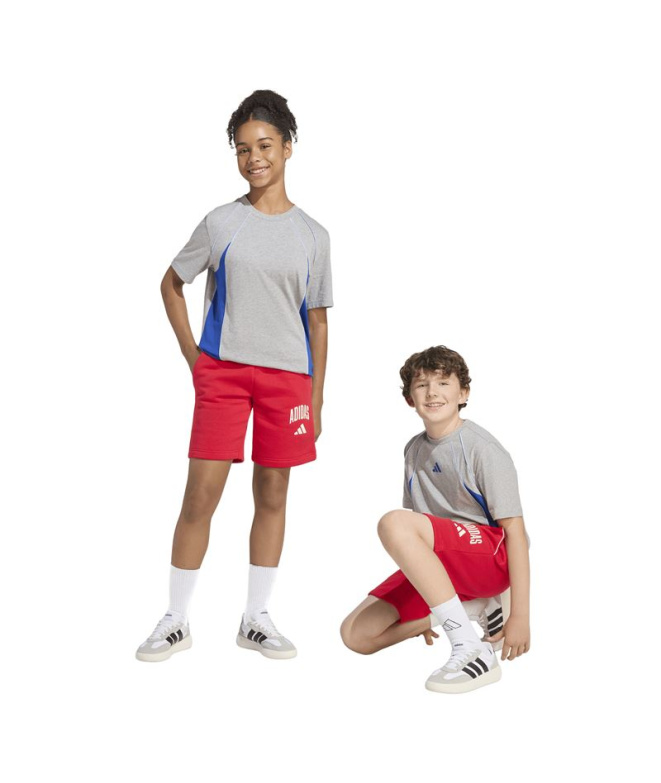 Pantalons Enfant adidas Clgt Fl Sho rouge/blanc