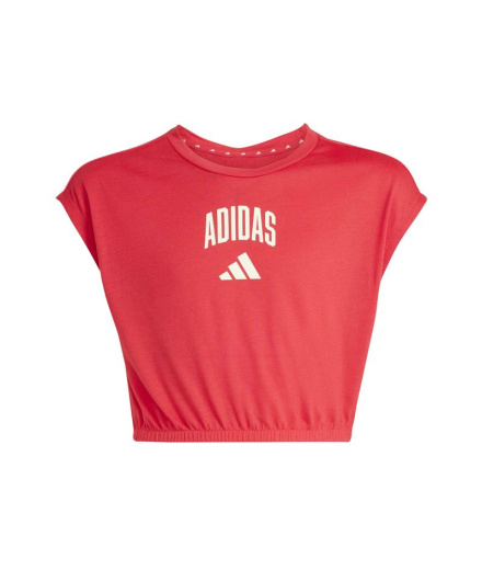 T-shirt adidas Jg Clgt Fille bordeaux/blanc