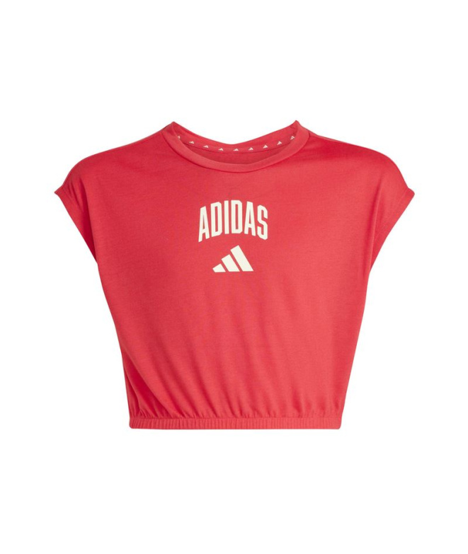Camiseta adidas Jg Clgt Menina cor bordô/branca