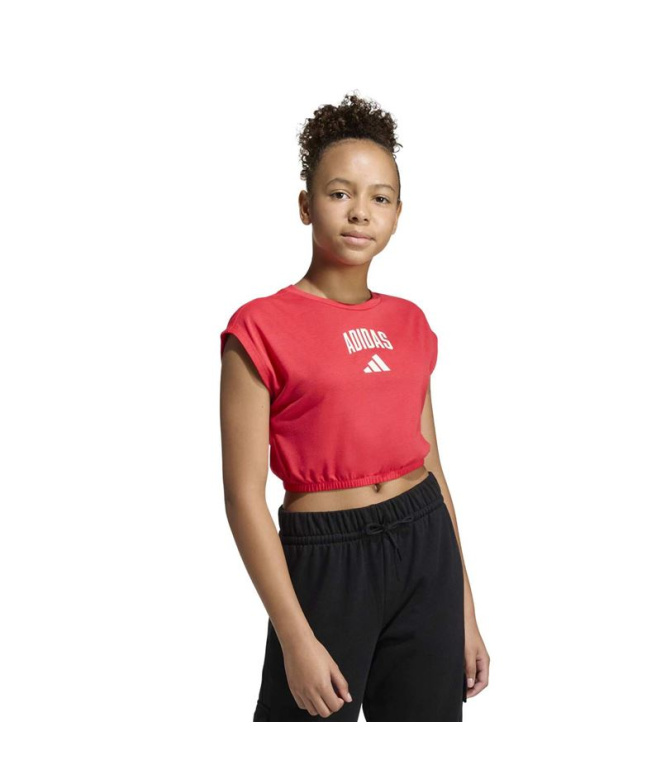 T-shirt adidas Jg Clgt Fille bordeaux/blanc