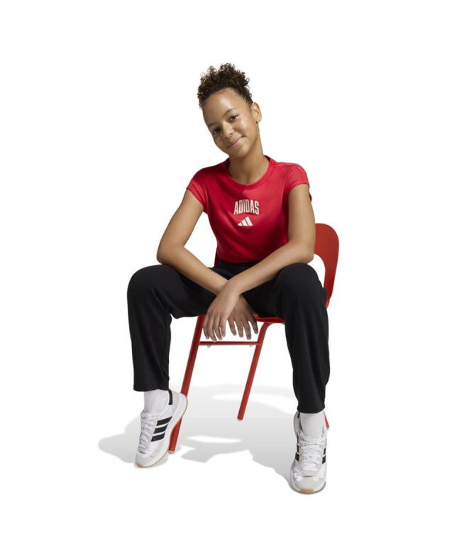 Camiseta adidas Jg Clgt Menina cor bordô/branca