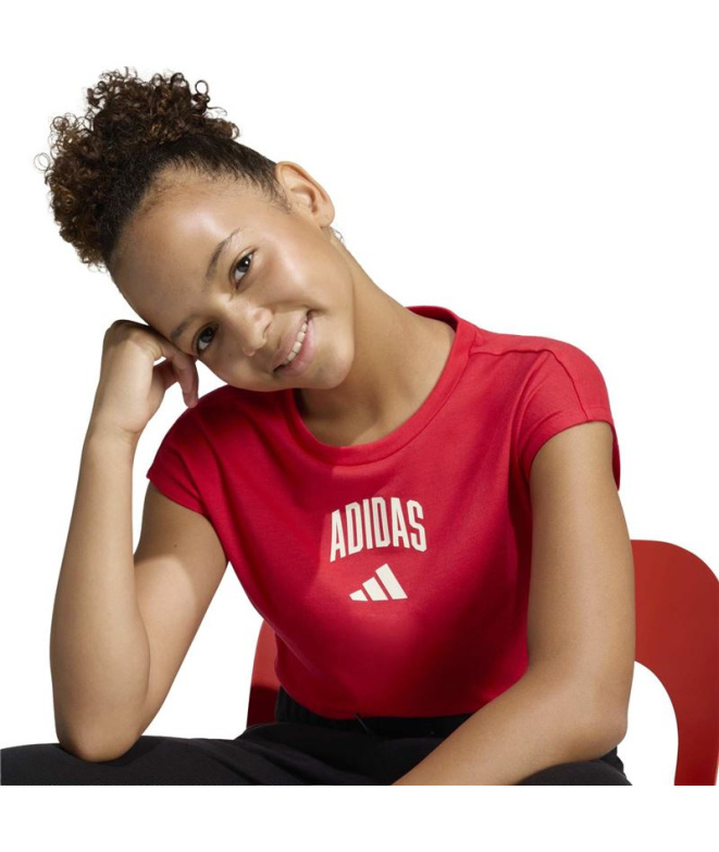 Camiseta adidas Jg Clgt Menina cor bordô/branca