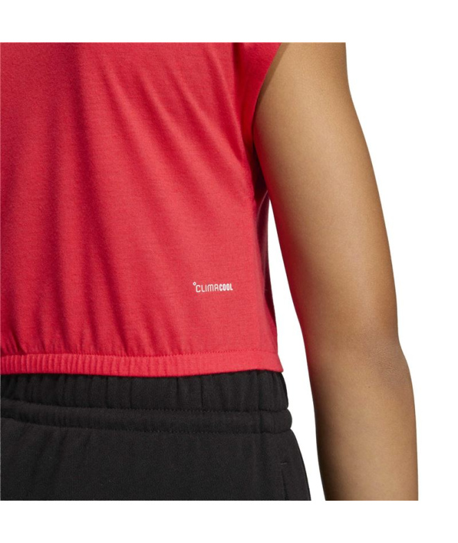 Camiseta adidas Jg Clgt Menina cor bordô/branca