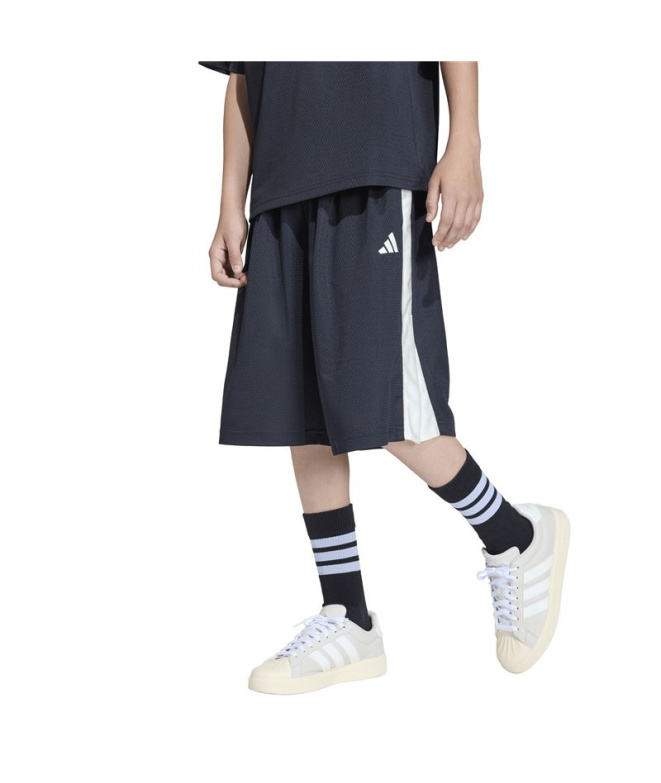 Calça Infantil adidas Std Sho pretas/brancas