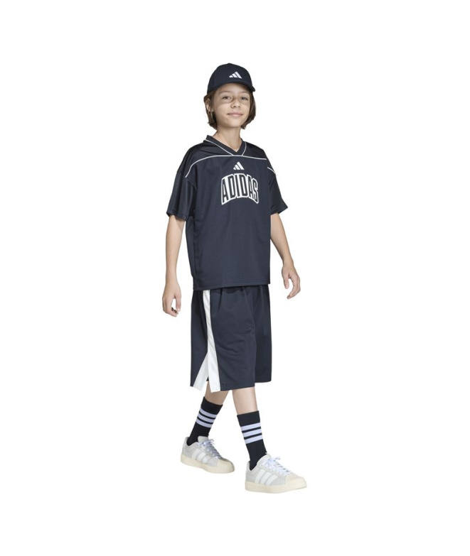 Calça Infantil adidas Std Sho pretas/brancas