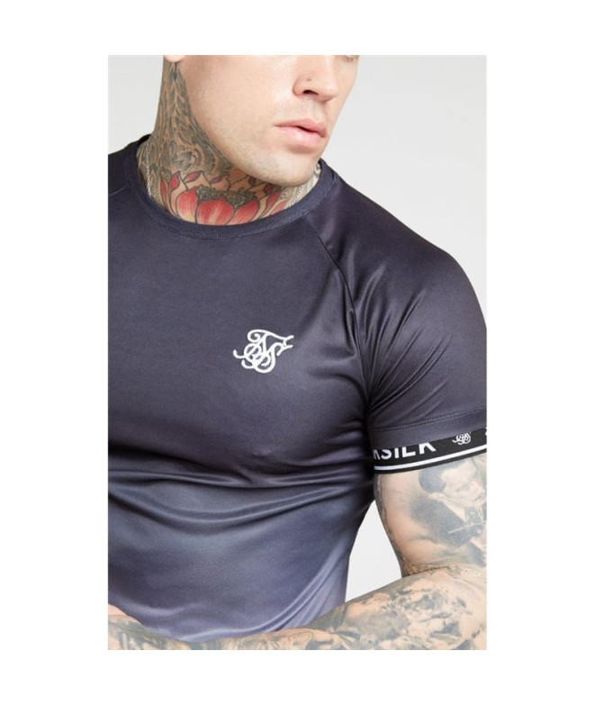 T-shirt Siksilk Raglan com bainha curva para homem