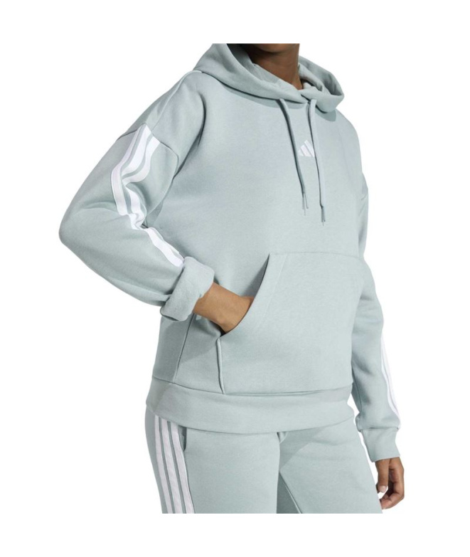 Mulher adidas 3 Stripes FL HD Moletom /Branco