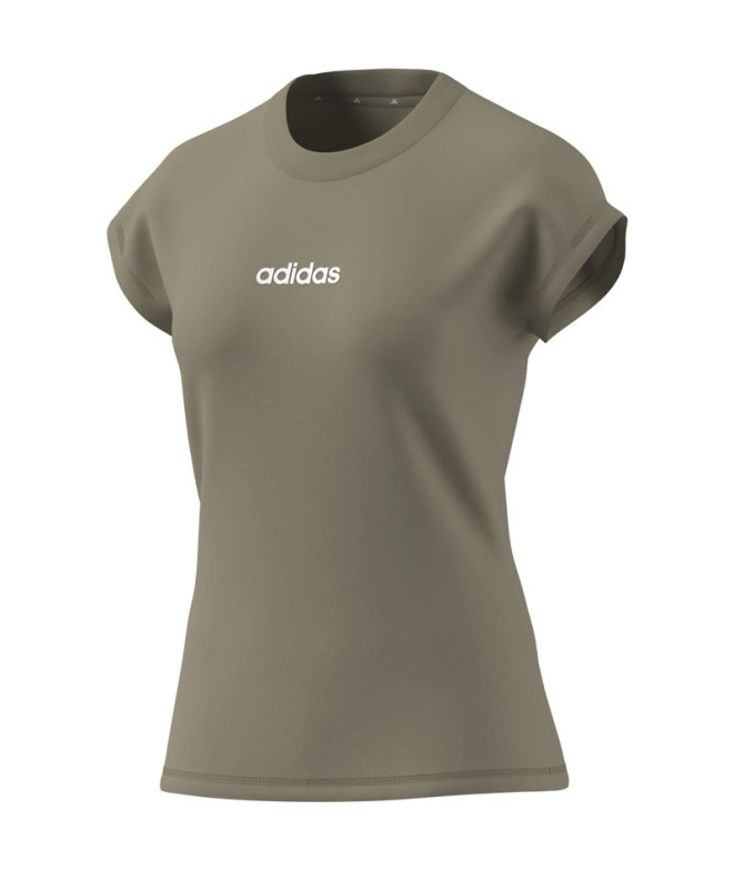 T-shirt Femme adidas Linear Sj, coloris Bed/White