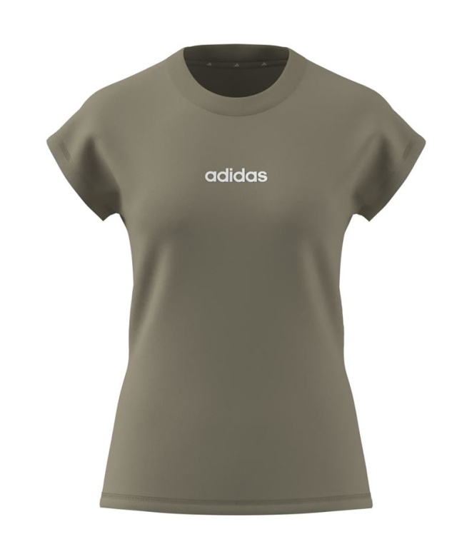 T-shirt Femme adidas Linear Sj, coloris Bed/White