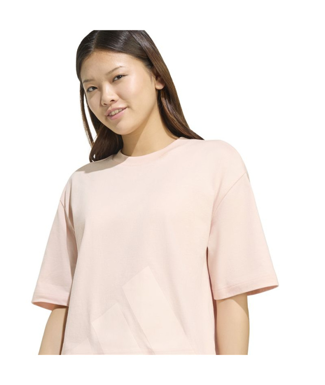 Camiseta Mulher rosa adidas Big Logo Sj Bf