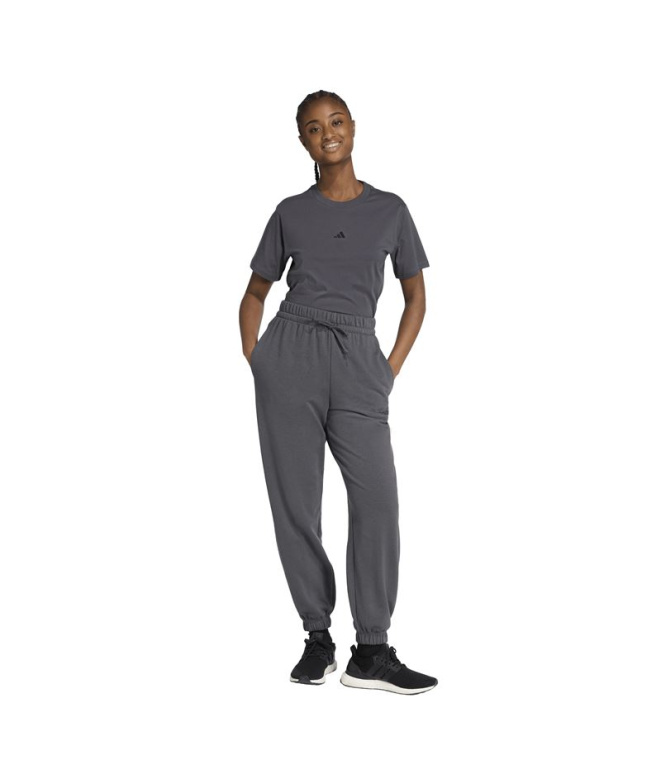 Pantalones Adidas Linear Ft Cf Mujer Gris/Negro
