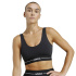 Sutiã esportivo Fitness Mulher adidas Light Support, cor preta.