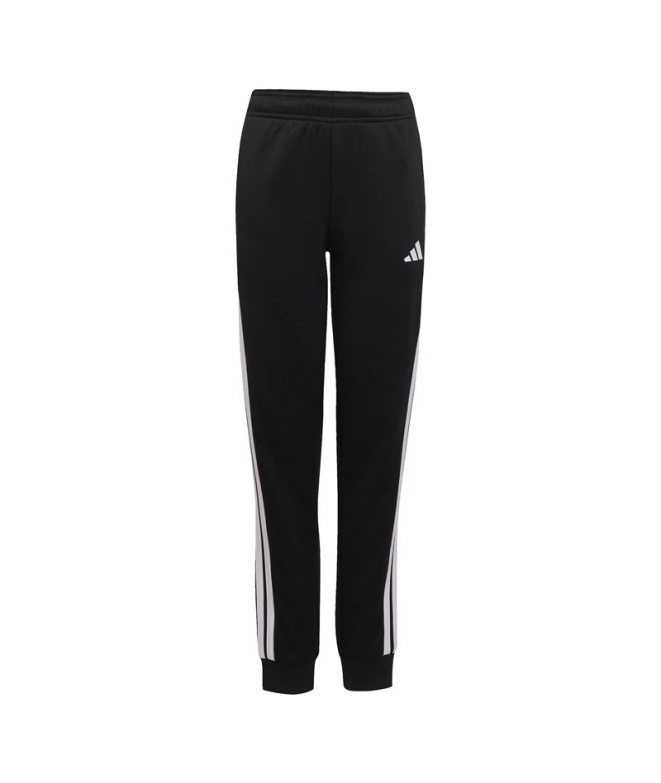 Calça adidas 3 Stripes Ess Menino , preta/branca