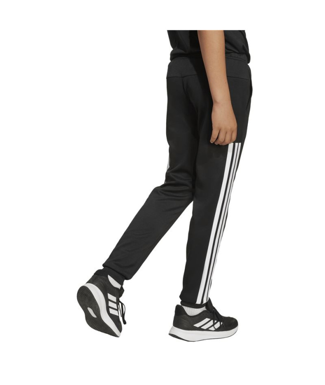 Calça adidas 3 Stripes Ess Menino , preta/branca