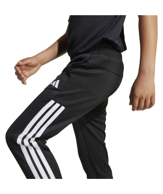 Calça adidas 3 Stripes Ess Menino , preta/branca