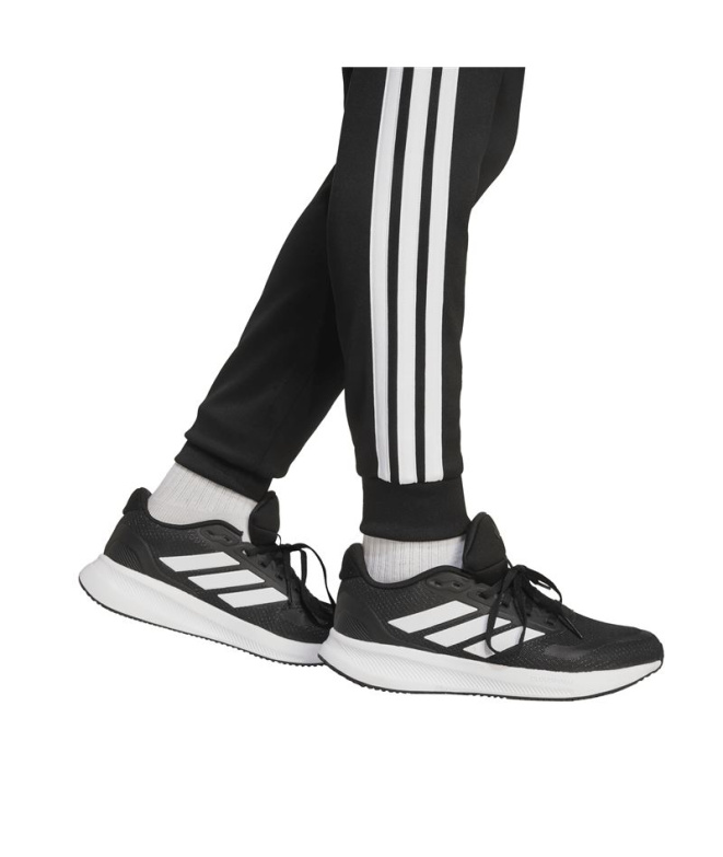 Calça adidas 3 Stripes Ess Menino , preta/branca