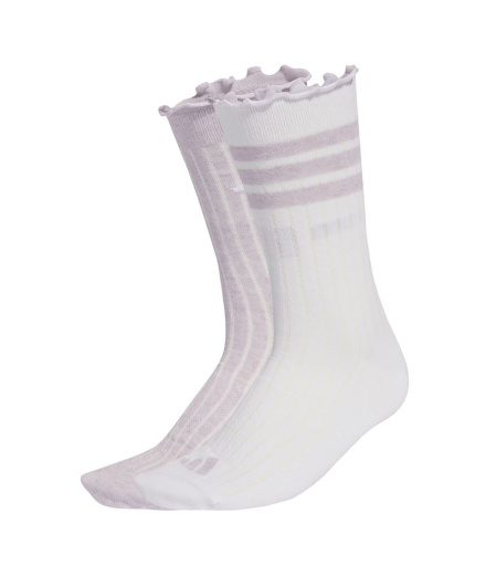 adidas Glow Meias 2P Brancas/Lavanda Gelo/Brancas