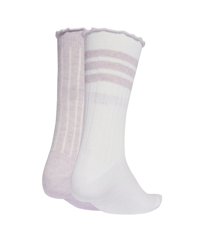 adidas Glow Meias 2P Brancas/Lavanda Gelo/Brancas