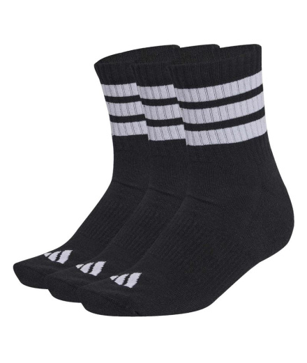 Calcetines adidas 3 Bandas Ess Mid 3P Negro/Blanco/Blanco