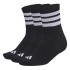 Chaussettes adidas Ess Mid 3P à 3 bandes noires et blanches