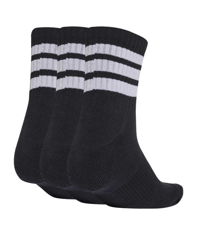 Chaussettes adidas Ess Mid 3P à 3 bandes noires...