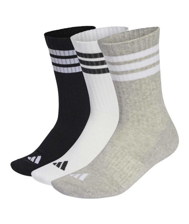 adidas 3- Chaussettes Ess Crw 3P Brgrin/Blanc/Noir