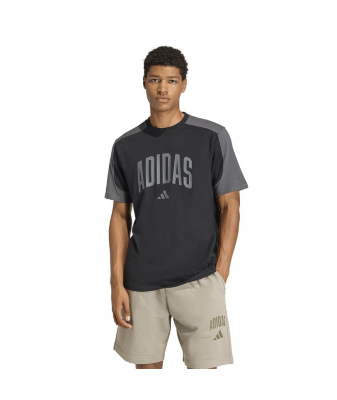 Camiseta Homem adidas Collegiate preta/cinza