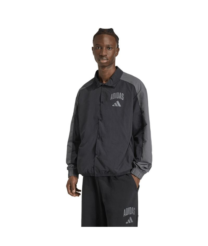 Veste de coach adidas Collegiate Homme noir/gris