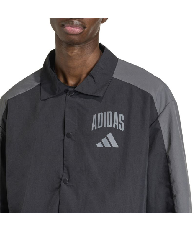Veste de coach adidas Collegiate Homme noir/gris