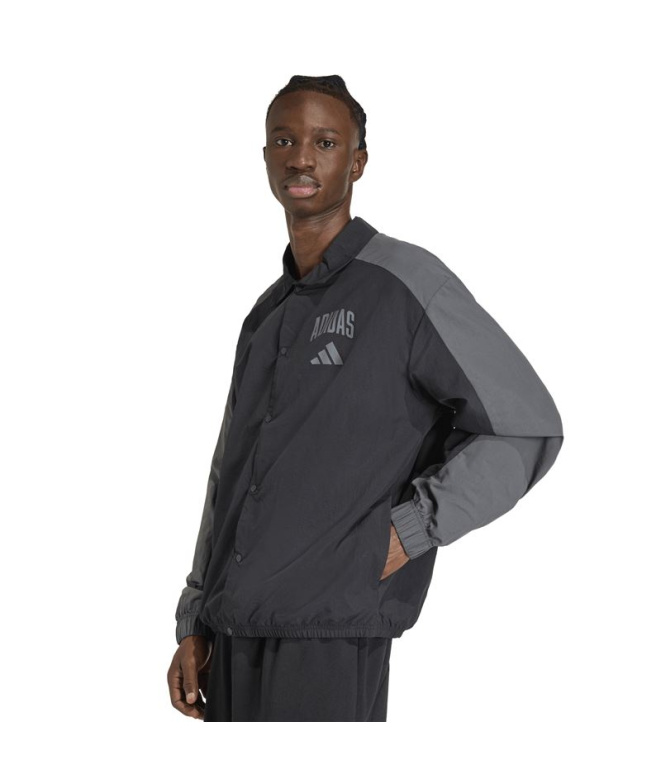 Chaqueta adidas Collegiate Coach Hombre Negro/Gris