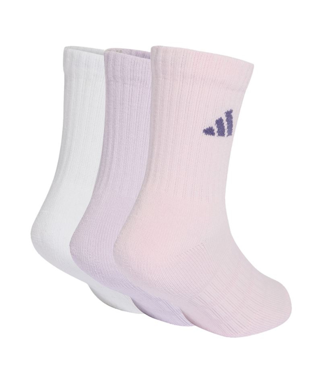 Meias Infantil adidas Kd Crw 3P rosa/branco/lilás