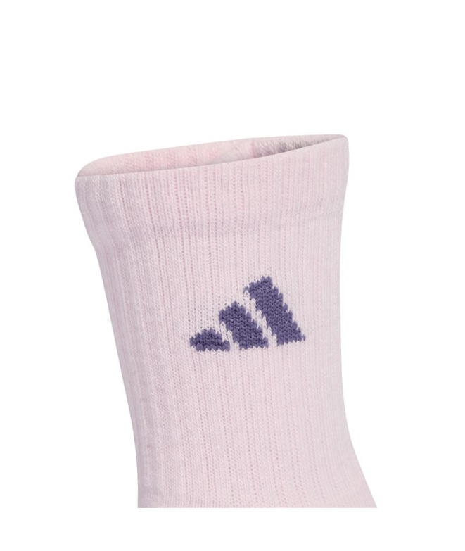 Meias Infantil adidas Kd Crw 3P rosa/branco/lilás