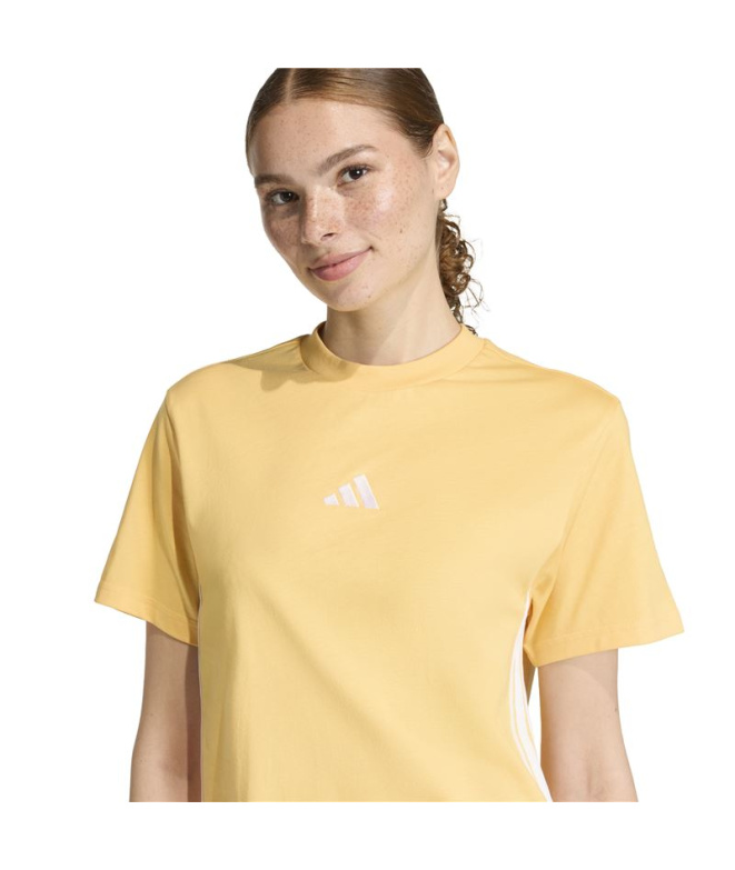 Camiseta Mulher adidas 3 Stripes Sj Mase/Branca