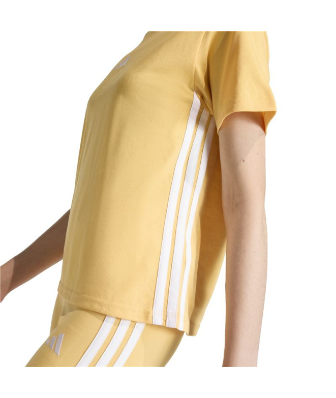 Camiseta adidas 3 Bandas Sj Mujer Mase/Blanco